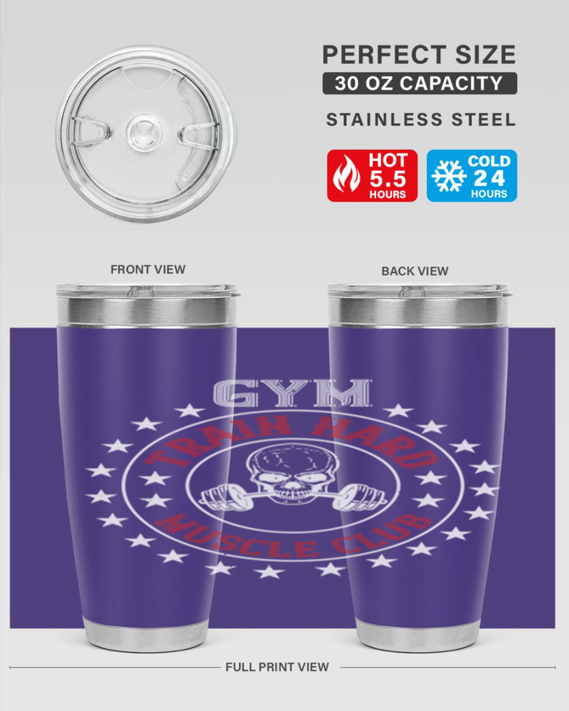 gym train hard mucle club 95#- gym- Tumbler