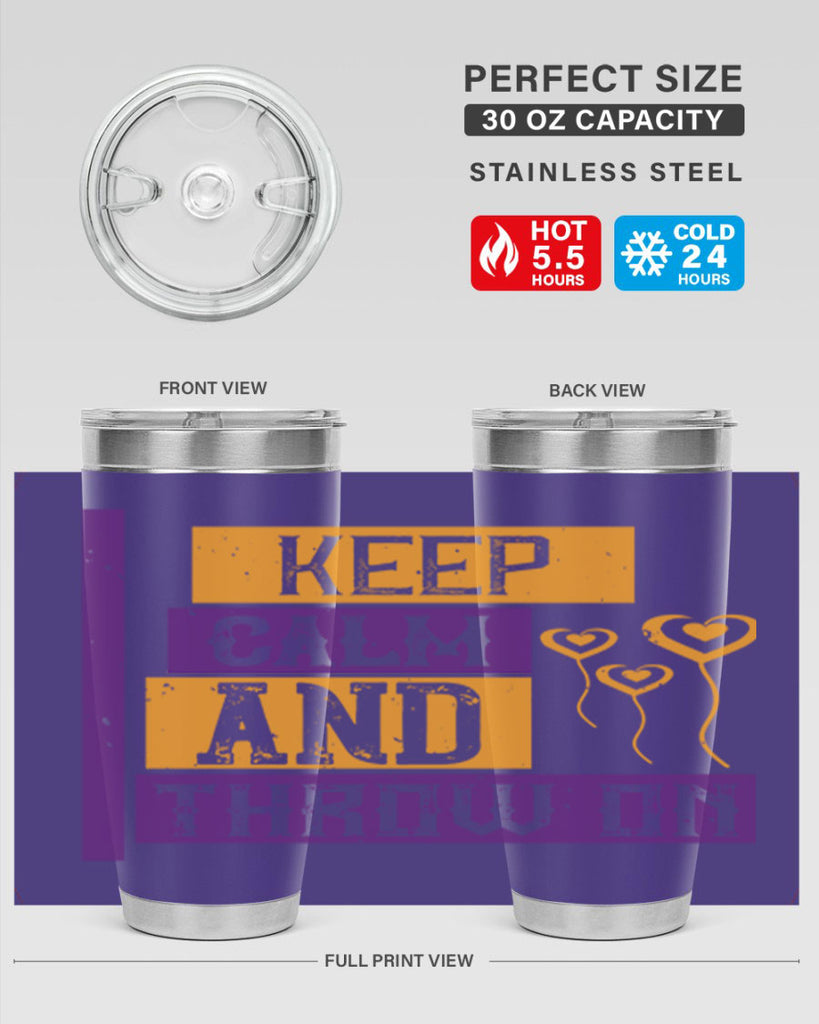 keep calm and throw on 55#- mardi gras- Tumbler