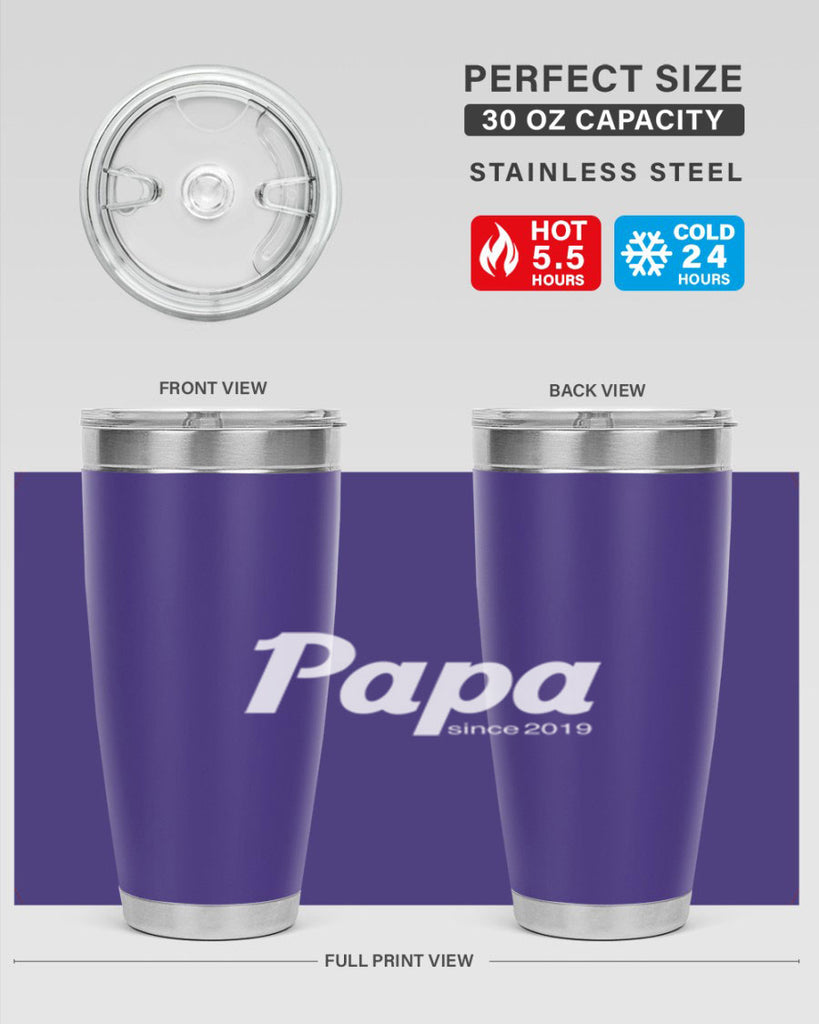 papa since 128#- grandpa - papa- Tumbler