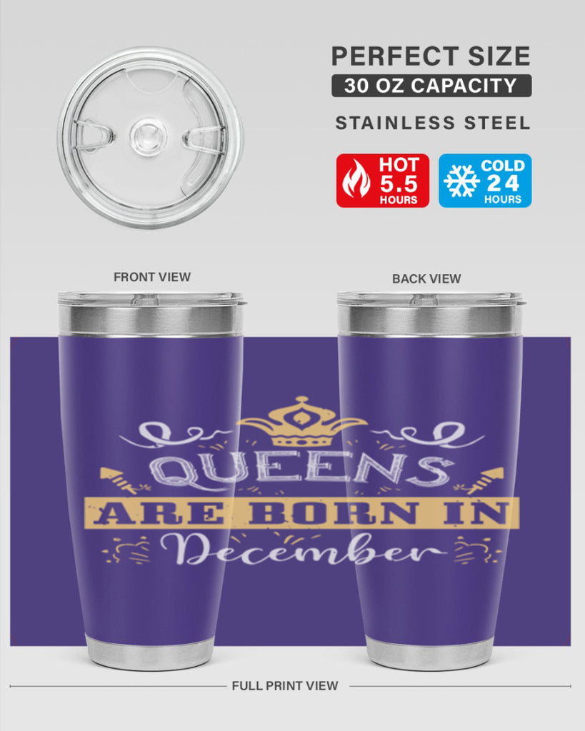 queens are born in December Style 44#- birthday- tumbler