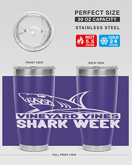 vineyard vines Shark Week Style 8#- shark  fish- Tumbler