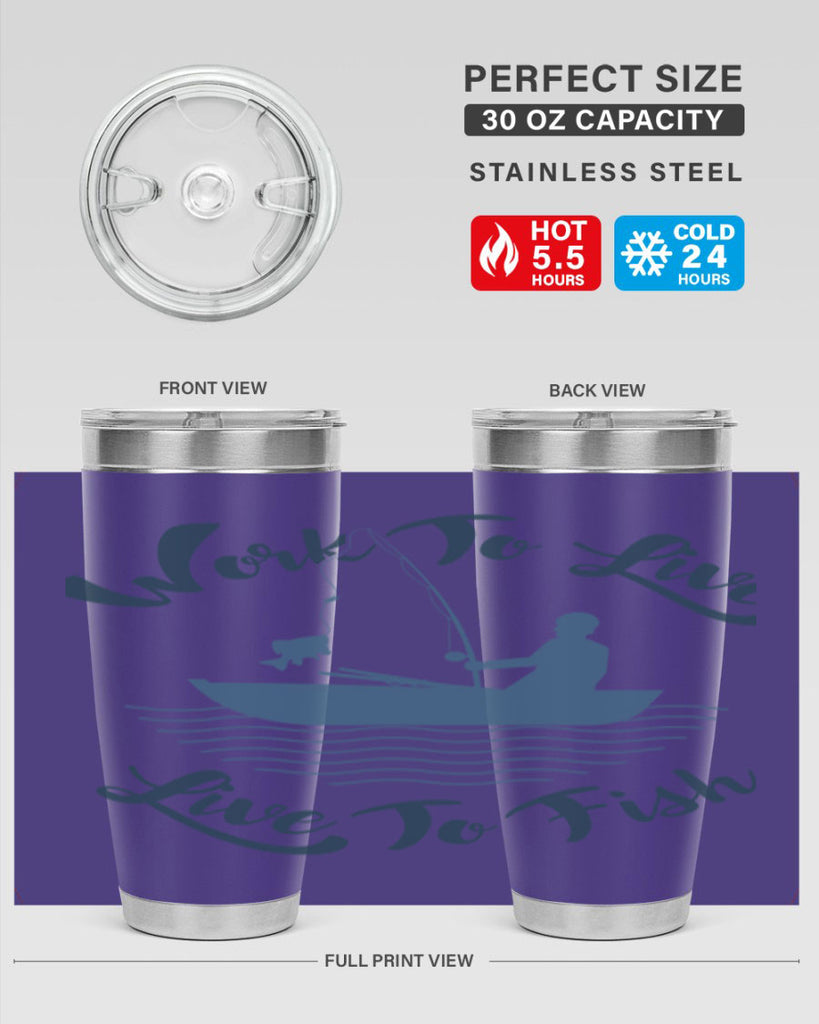 work to live 10#- fishing- Tumbler