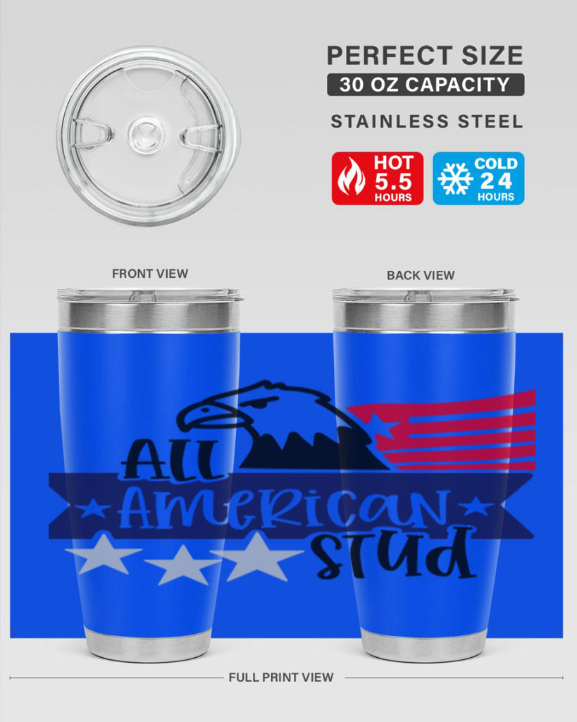 All American Stud Style 142#- Fourt Of July- Tumbler