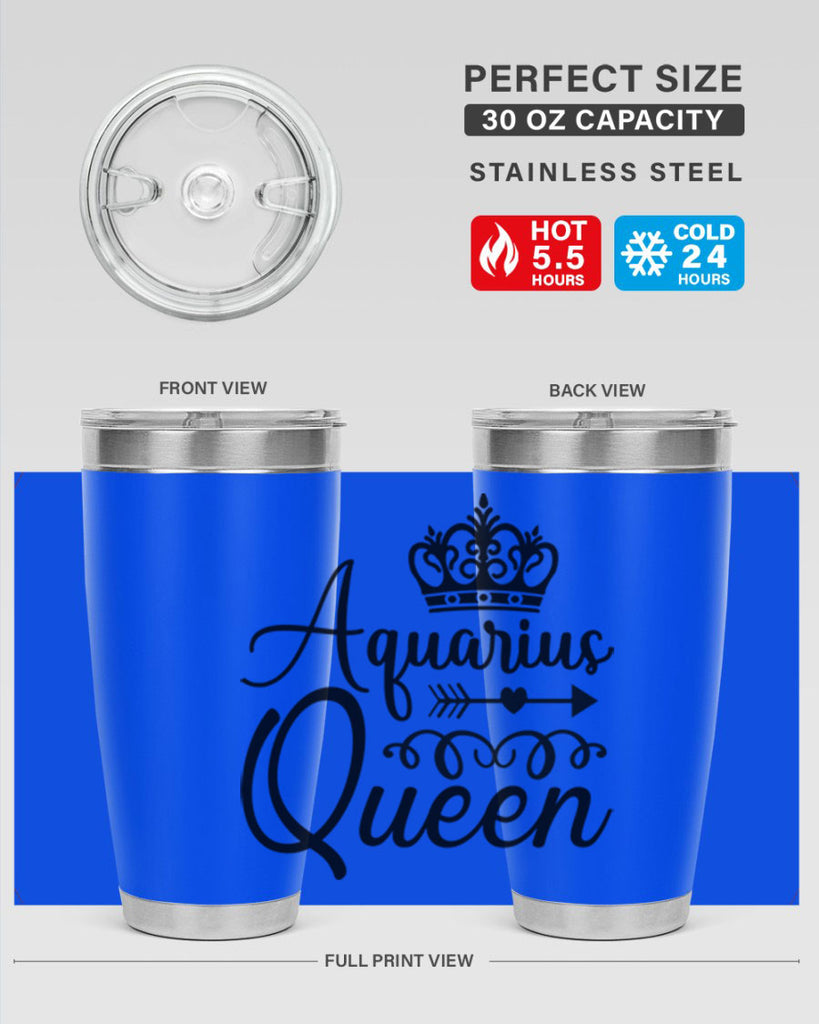 Aquarius queen 74#- zodiac- Tumbler