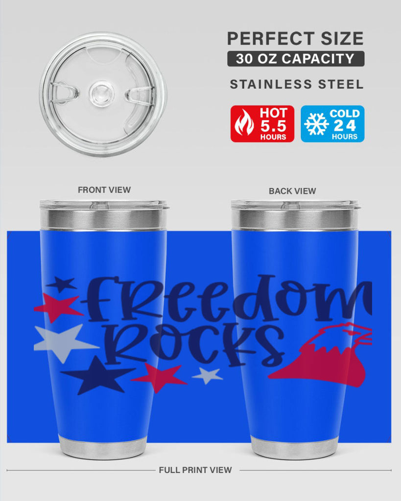 Freedom Rocks Style 148#- Fourt Of July- Tumbler