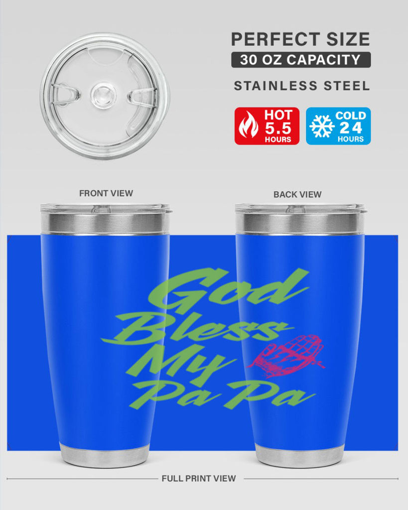God Bless Papa 107#- grandpa - papa- Tumbler