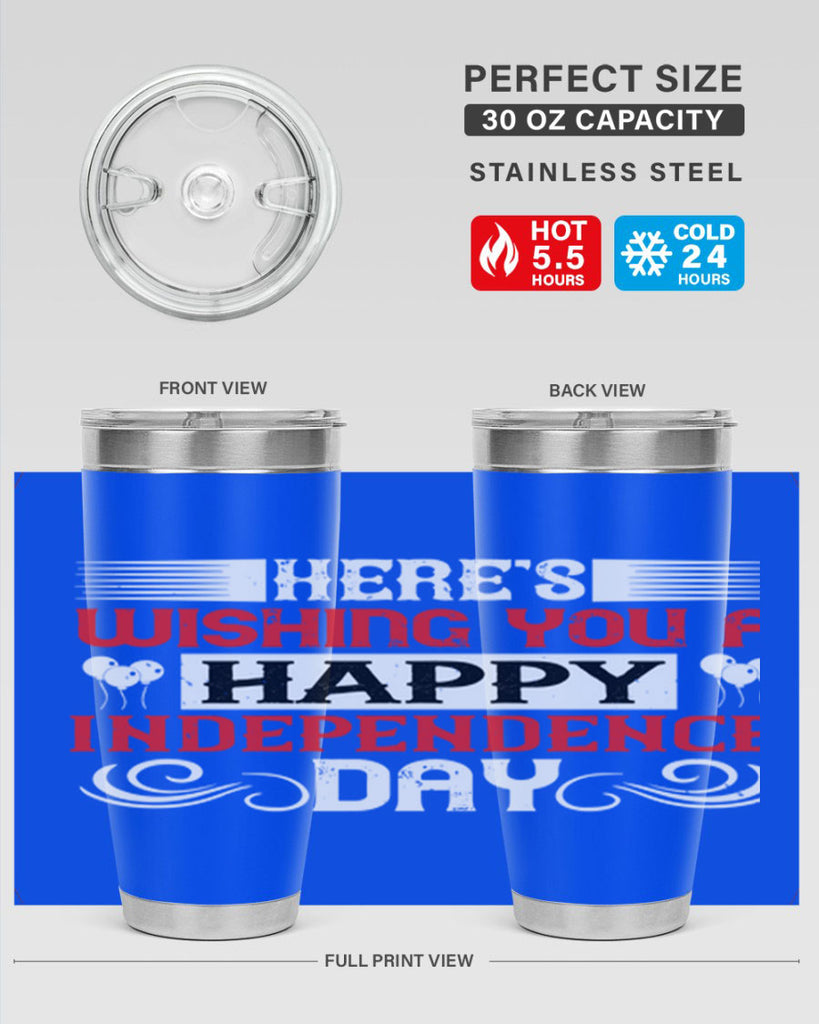 Heres wishing you a happy Independence Day Style 111#- Fourt Of July- Tumbler