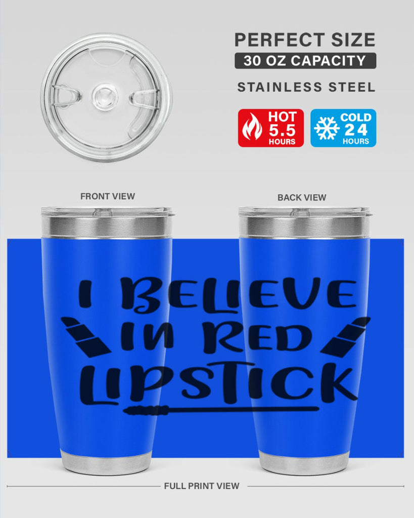 I Believe In Red Lipstick 104#- fashion- Cotton Tank