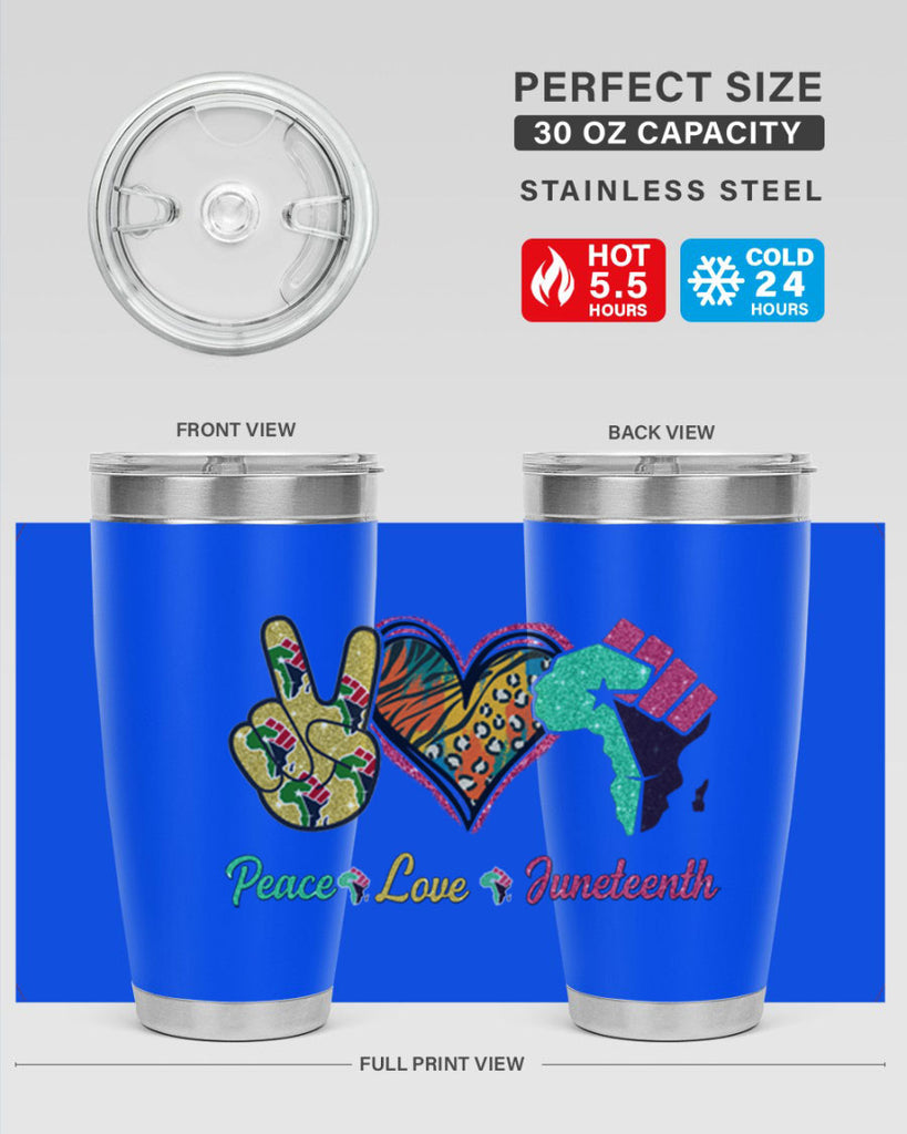 Peace Love Juneteenth Day Fist Png 8#- Juneteenth- tumbler