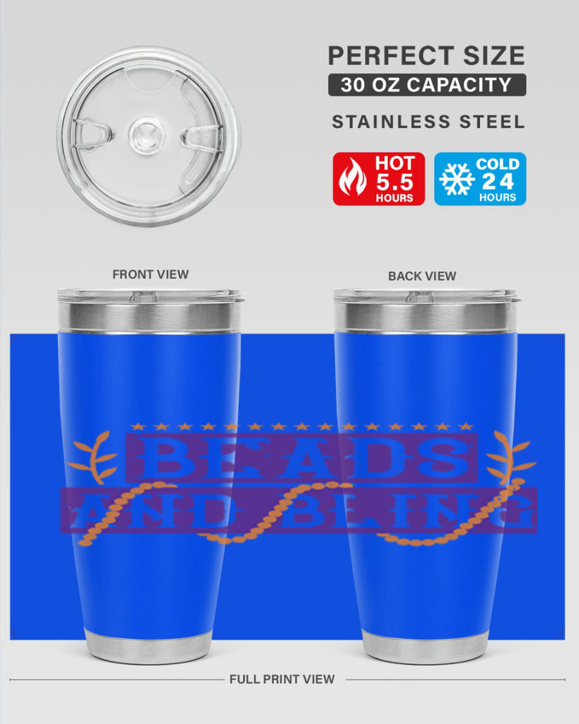 beads and bling 40#- mardi gras- Tumbler