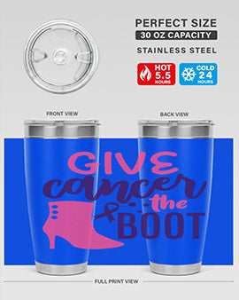 give cancer the boot Style 11#- breast cancer- Tumbler