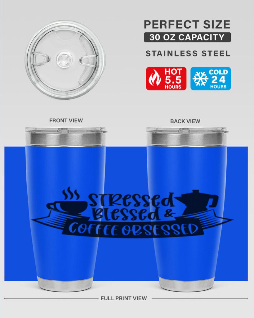 stressed blessed coffee obsessed 27#- coffee- Tumbler