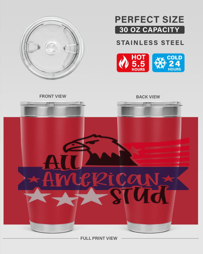 All American Stud Style 142#- Fourt Of July- Tumbler