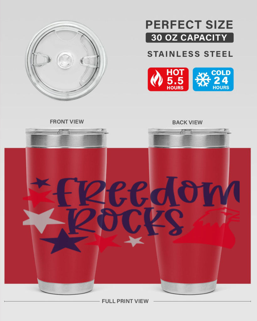Freedom Rocks Style 148#- Fourt Of July- Tumbler