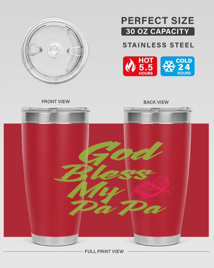 God Bless Papa 107#- grandpa - papa- Tumbler