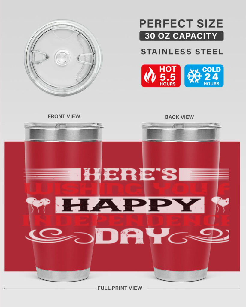 Heres wishing you a happy Independence Day Style 111#- Fourt Of July- Tumbler