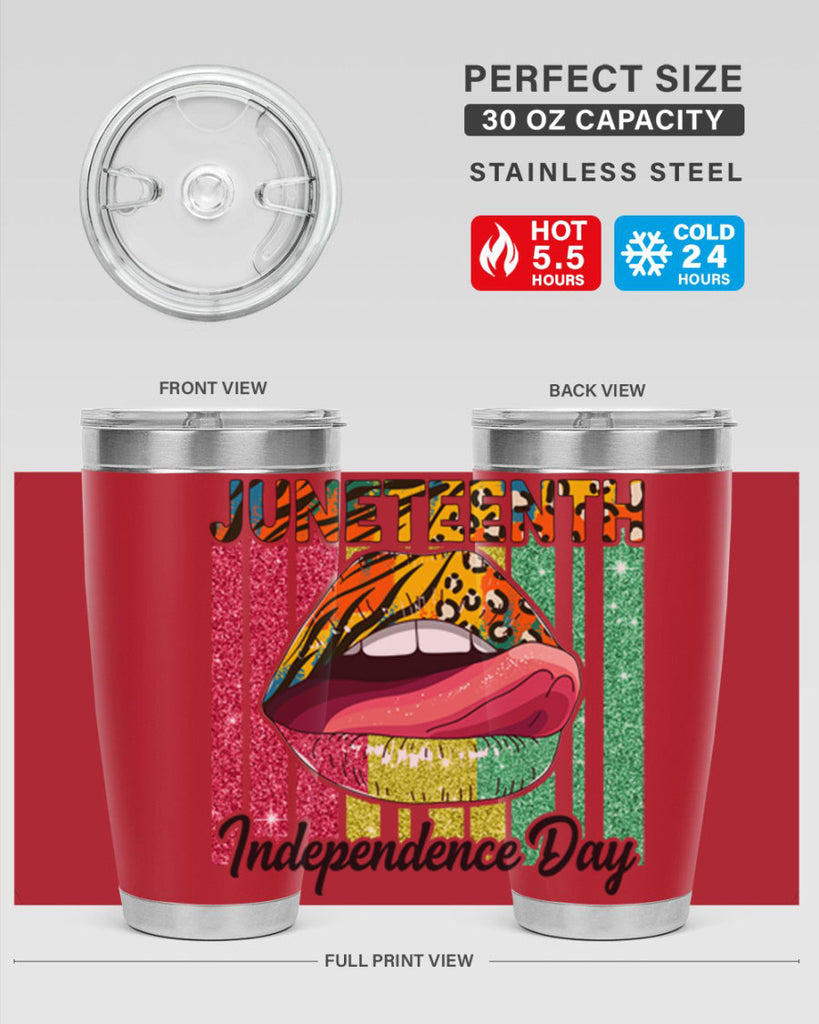 Juneteenth Independence Day Sexy Lip Png 11#- Juneteenth- tumbler