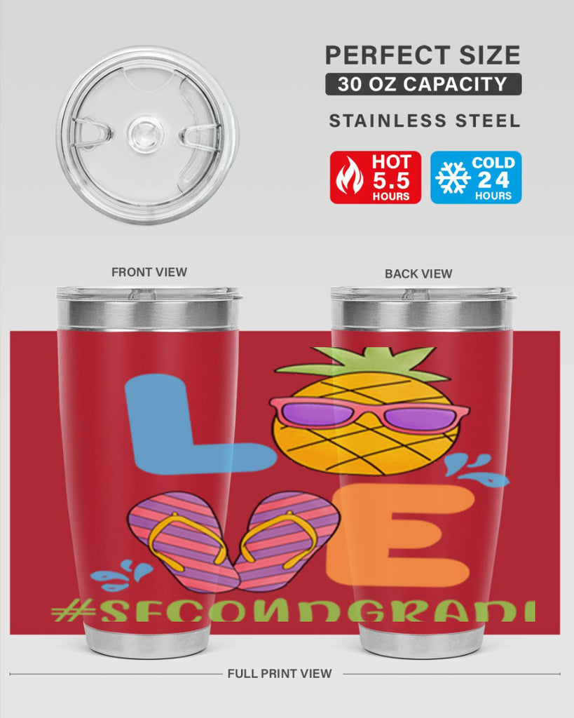 LOVE 2nd Grade Summer Pineapple 17#- second grade- Tumbler