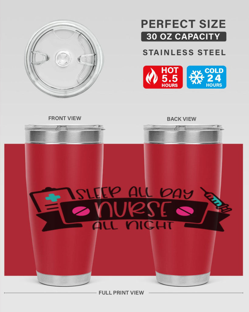 Sleep All Day Nurse All Night Style Style 37#- nurse- tumbler