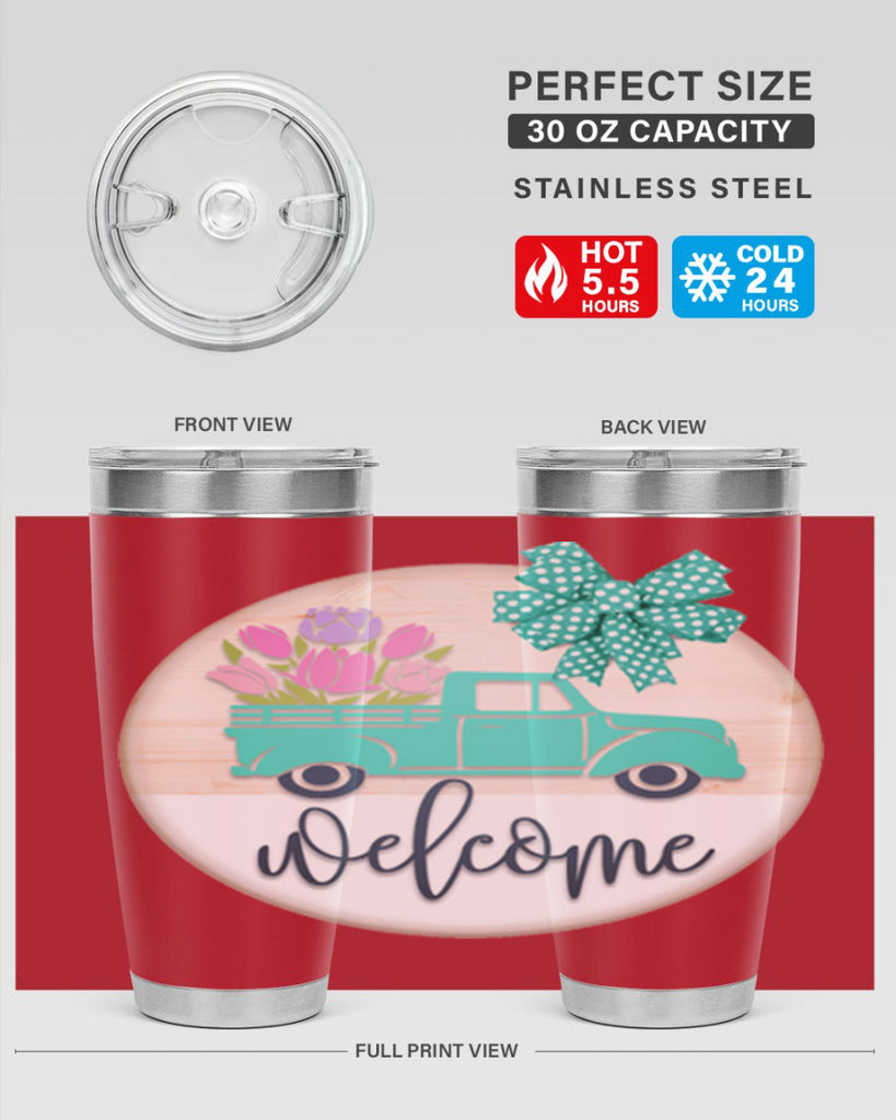 Welcome spring truck Mockup578#- spring- Tumbler