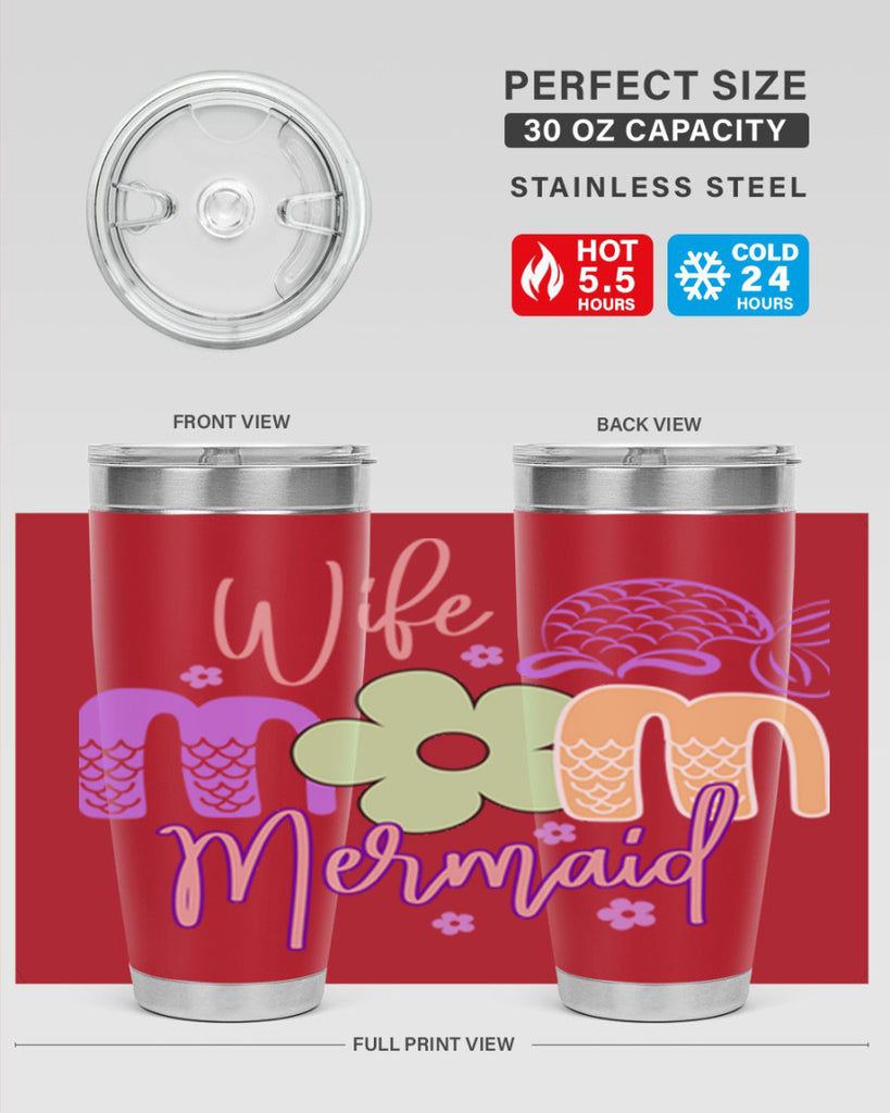 Wife Mom Mermaid 677#- mermaid- Tumbler