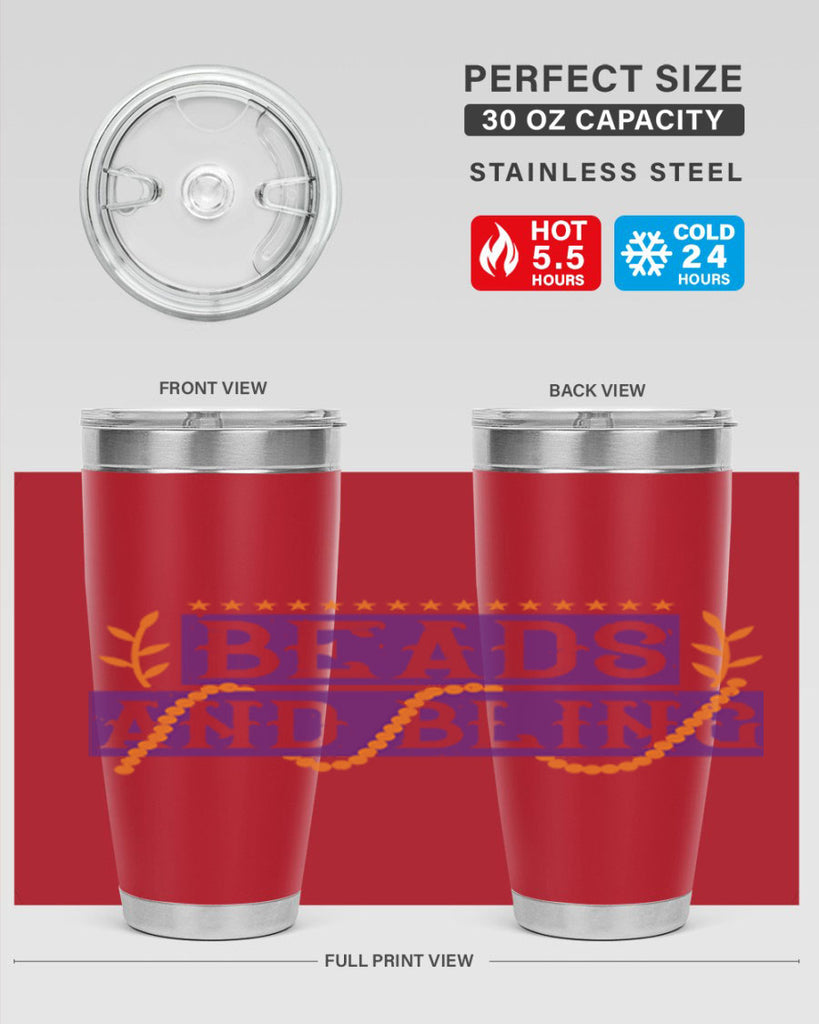 beads and bling 40#- mardi gras- Tumbler