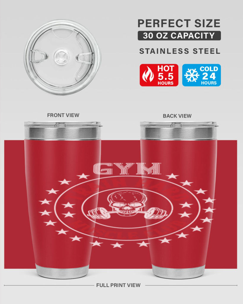 gym train hard mucle club 95#- gym- Tumbler