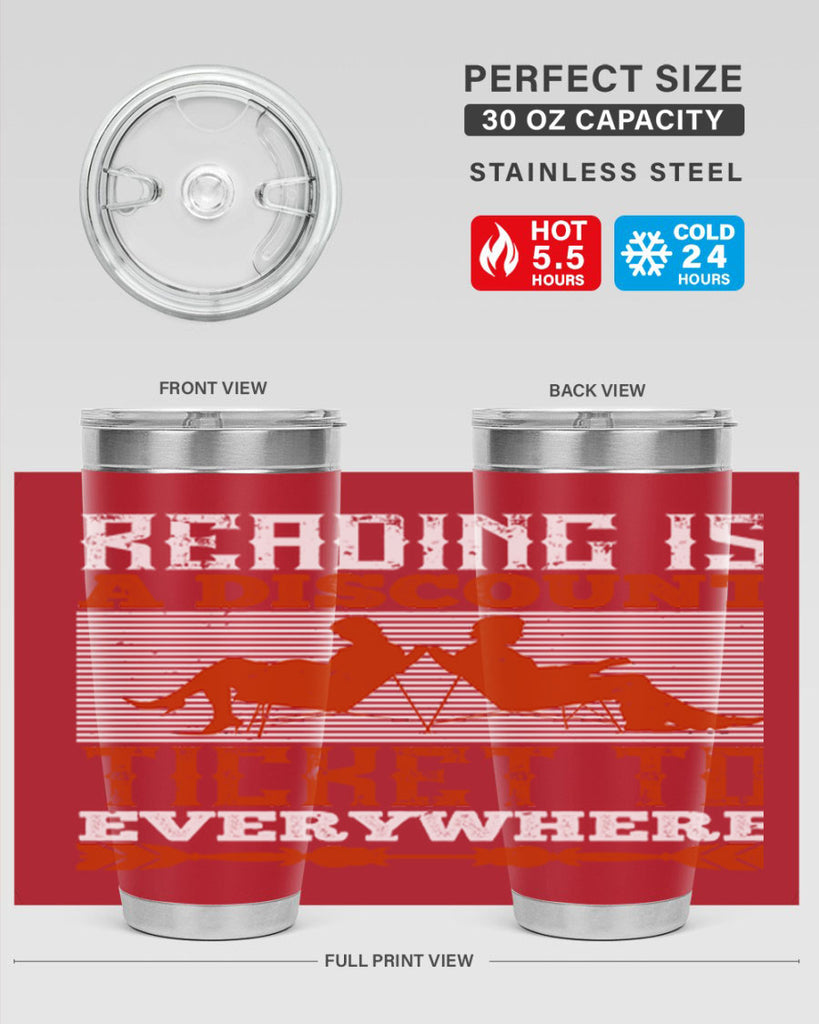 reading is a discount ticket to everywhere 17#- reading- Tumbler