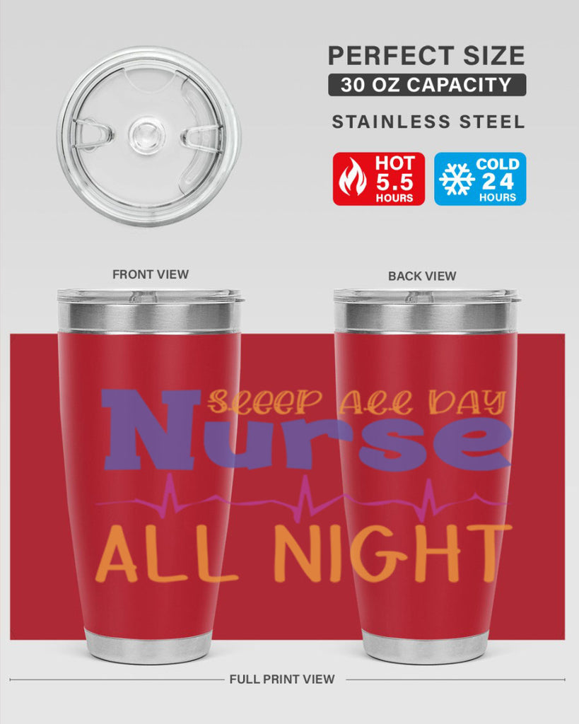 sleep all day nurse all night Style Style 34#- nurse- tumbler