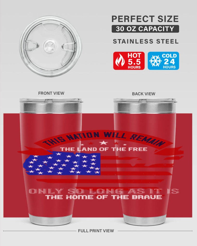 this nation will remain the land of the free only so long as it is the home of the brave 84#- Veterns Day- Tumbler