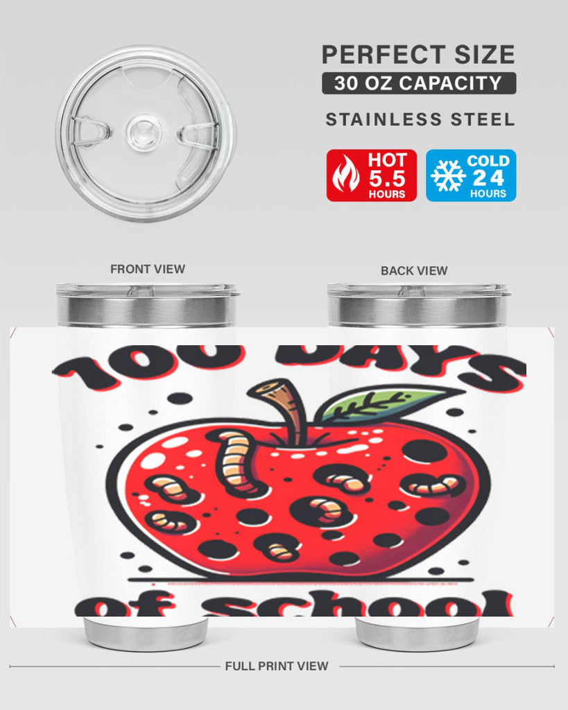 100 Days of School Apple 31#- 100 days of school- Tumbler