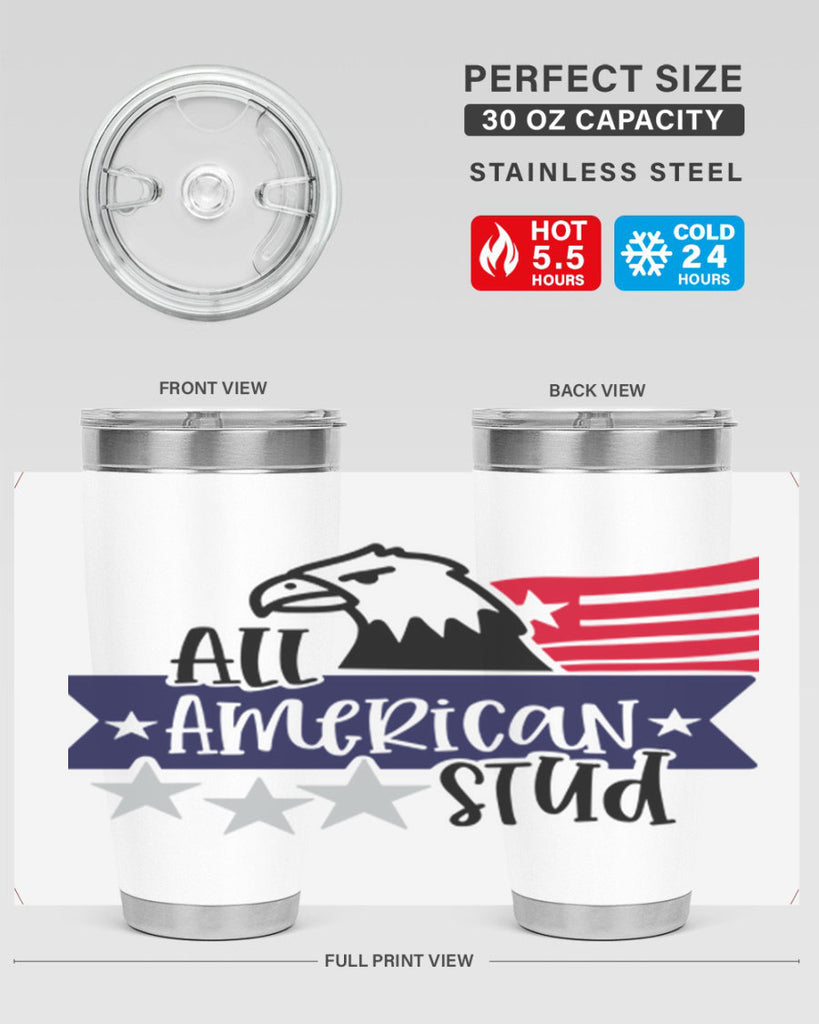 All American Stud Style 142#- Fourt Of July- Tumbler
