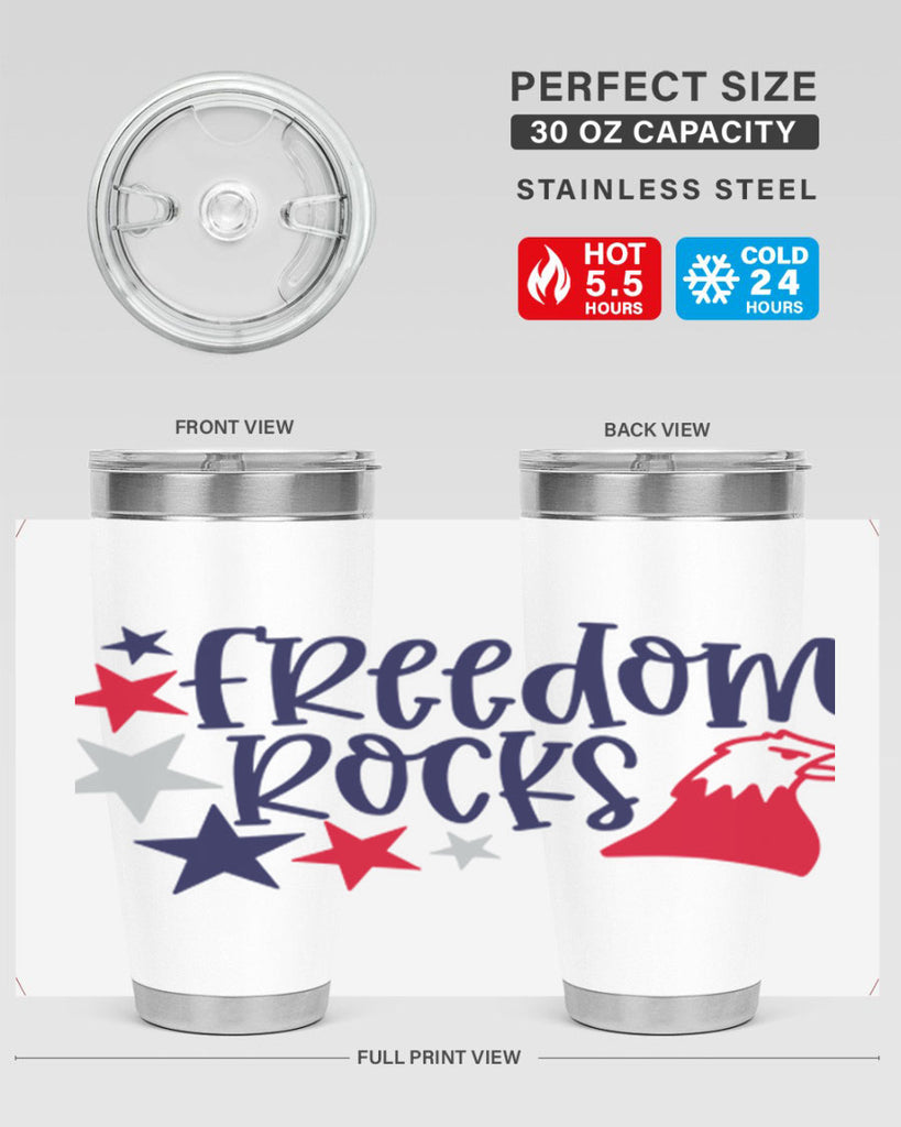 Freedom Rocks Style 148#- Fourt Of July- Tumbler