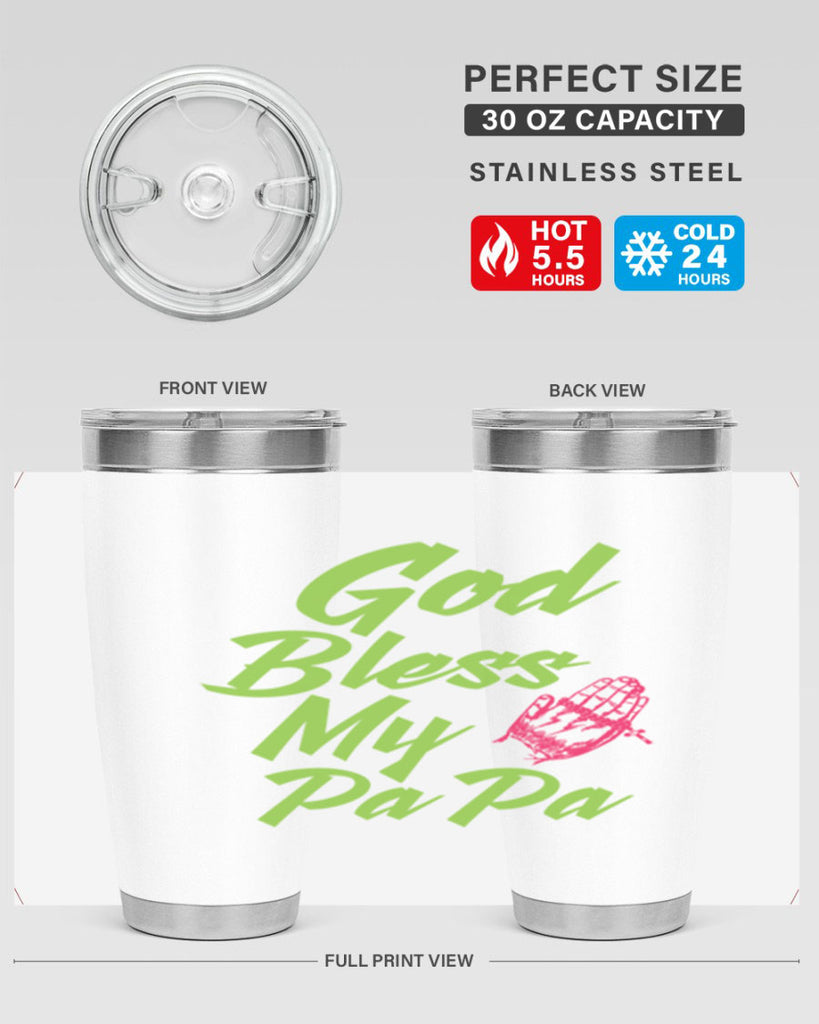 God Bless Papa 107#- grandpa - papa- Tumbler