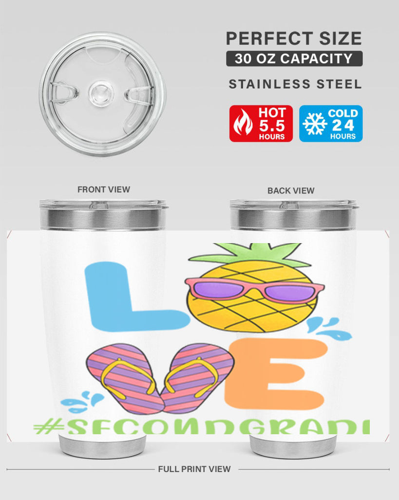 LOVE 2nd Grade Summer Pineapple 17#- second grade- Tumbler