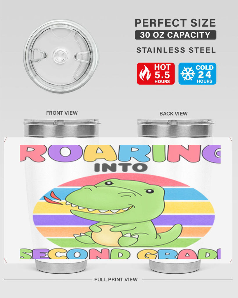 Roaring to 2nd Grade Trex 23#- second grade- Tumbler