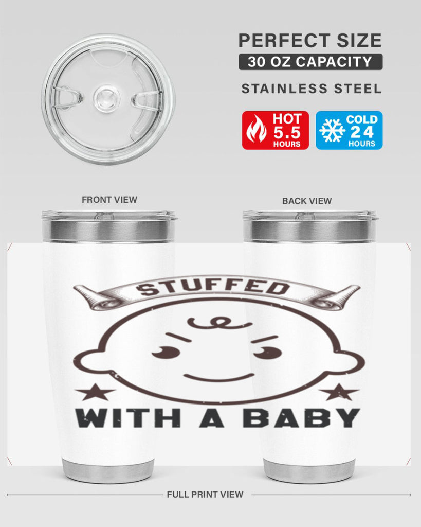 stuffed with a baby Style 14#- baby shower- tumbler