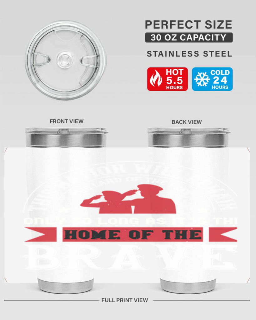 this nation will remain the land of the free only so long as it is the home of the brave 18#- Veterns Day- Tumbler