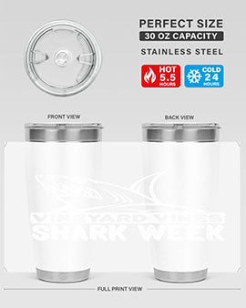 vineyard vines Shark Week Style 8#- shark  fish- Tumbler