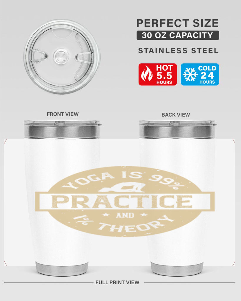 yoga is practice and theory 28#- yoga- Tumbler