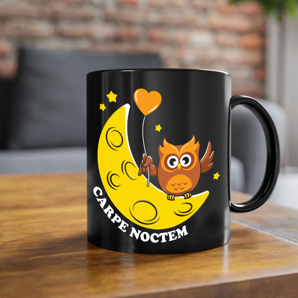 Carpe Noctem Moon Stars Owl A TurtleRabbit 1#- owl-Mug / Coffee Cup