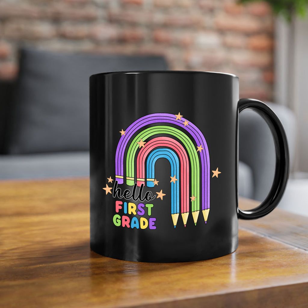 Hello 1st Grade Pencil Rainbow 14#- First Grade-Mug / Coffee Cup