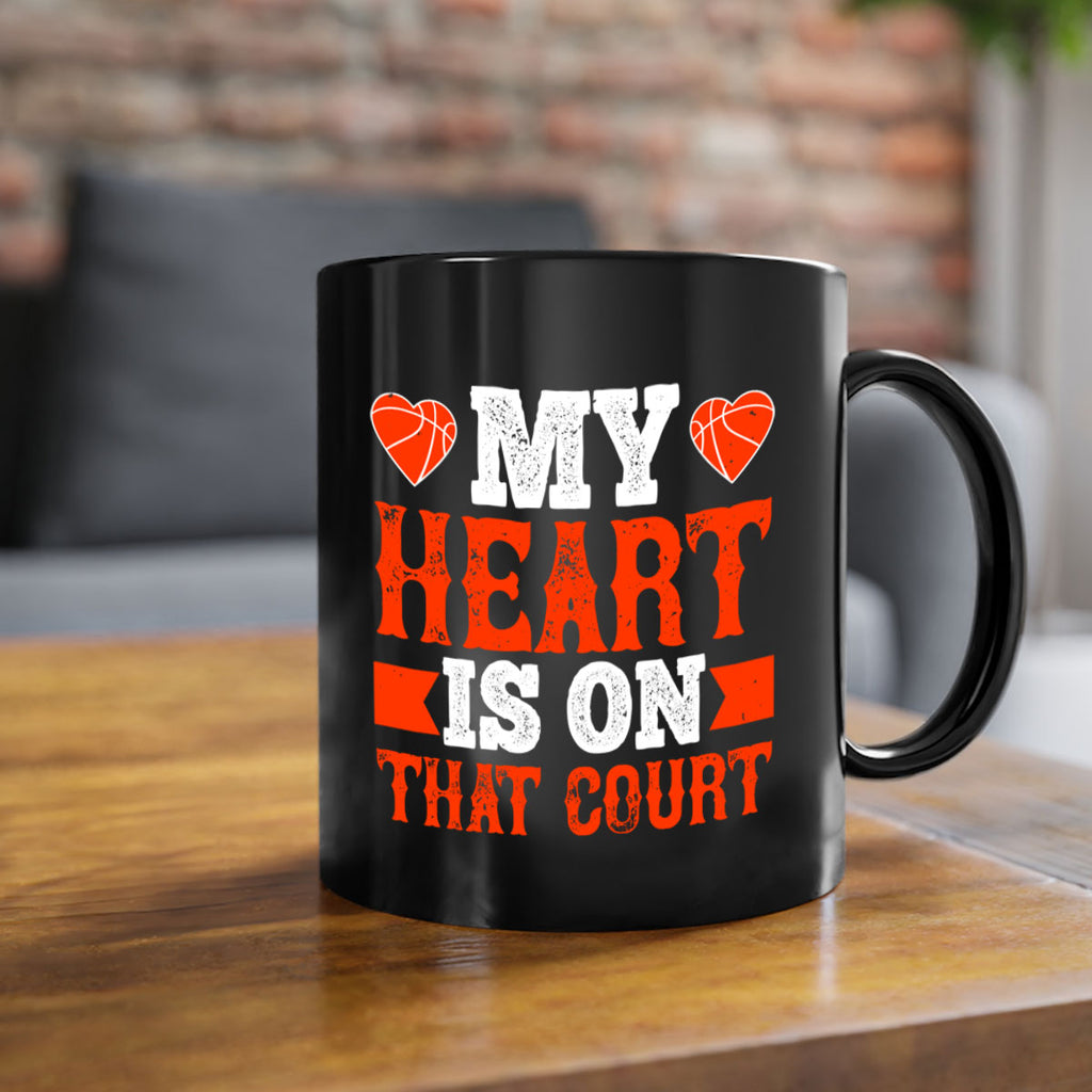 My heart is on that court 1817#- basketball-Mug / Coffee Cup