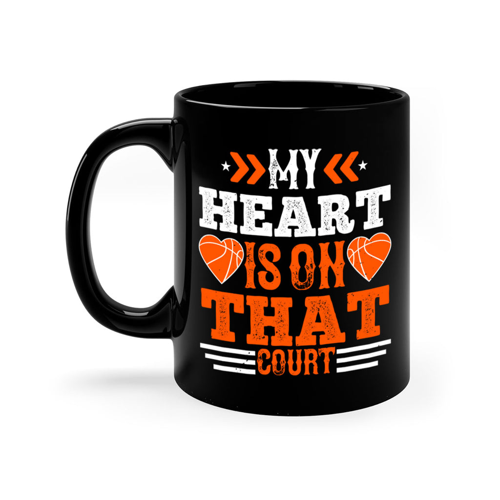 My heart is on that court 1806#- basketball-Mug / Coffee Cup