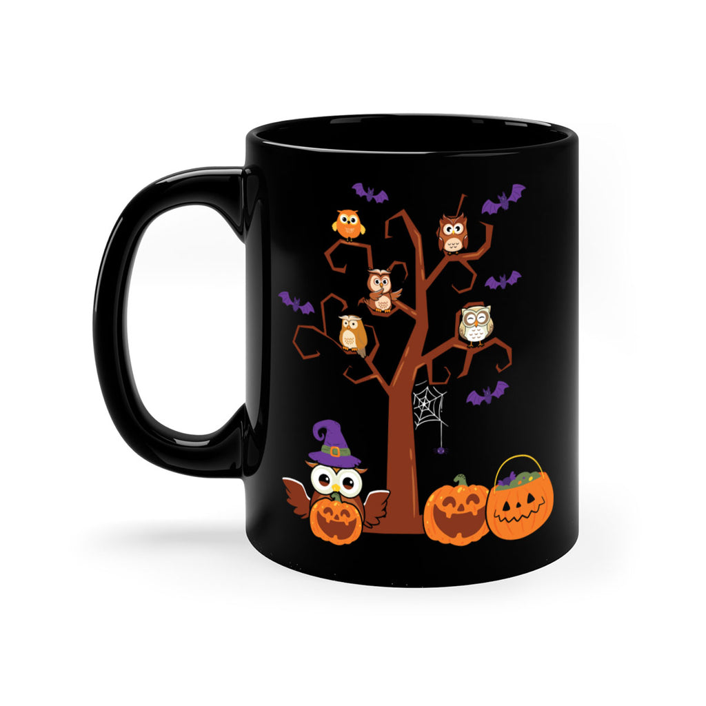 Owl With Pumpkin Halloween Tree A TurtleRabbit 16#- owl-Mug / Coffee Cup