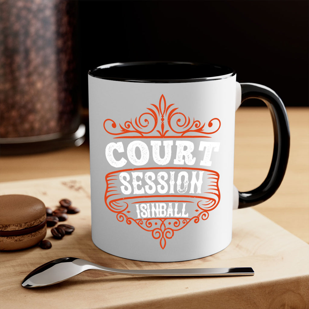 Court is in ball session 1569#- basketball-Mug / Coffee Cup