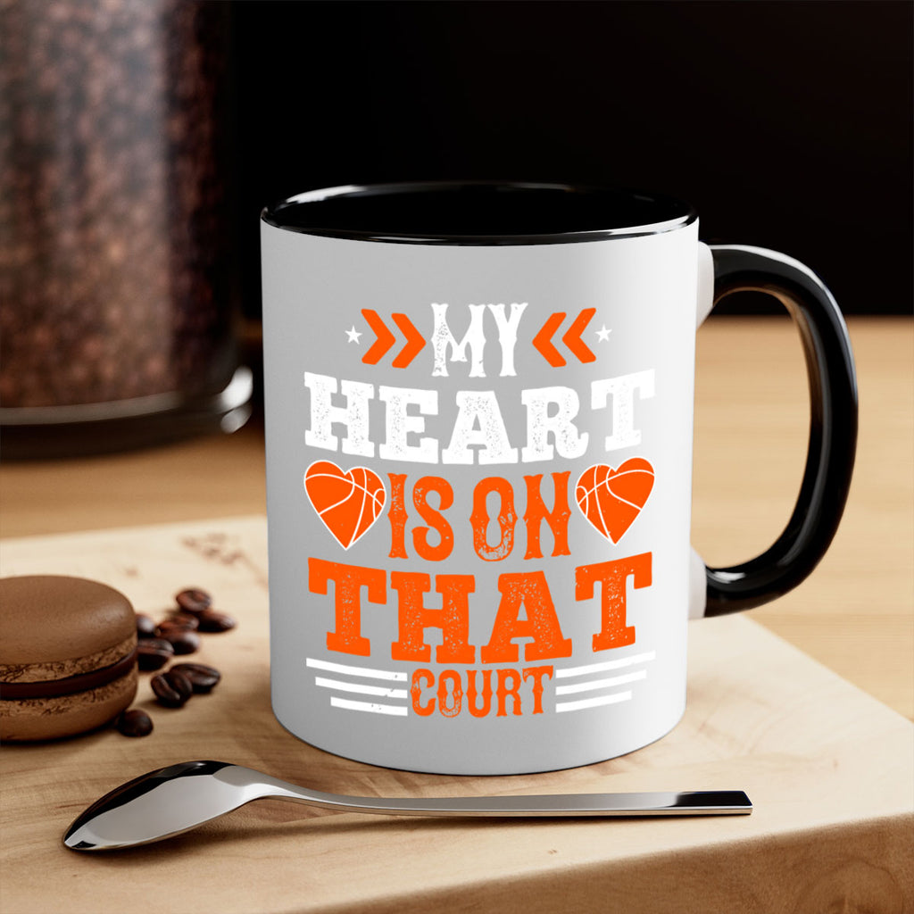 My heart is on that court 1806#- basketball-Mug / Coffee Cup