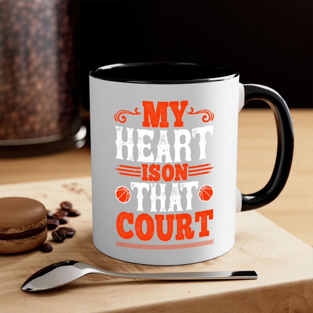 My heart is on that court 1837#- basketball-Mug / Coffee Cup