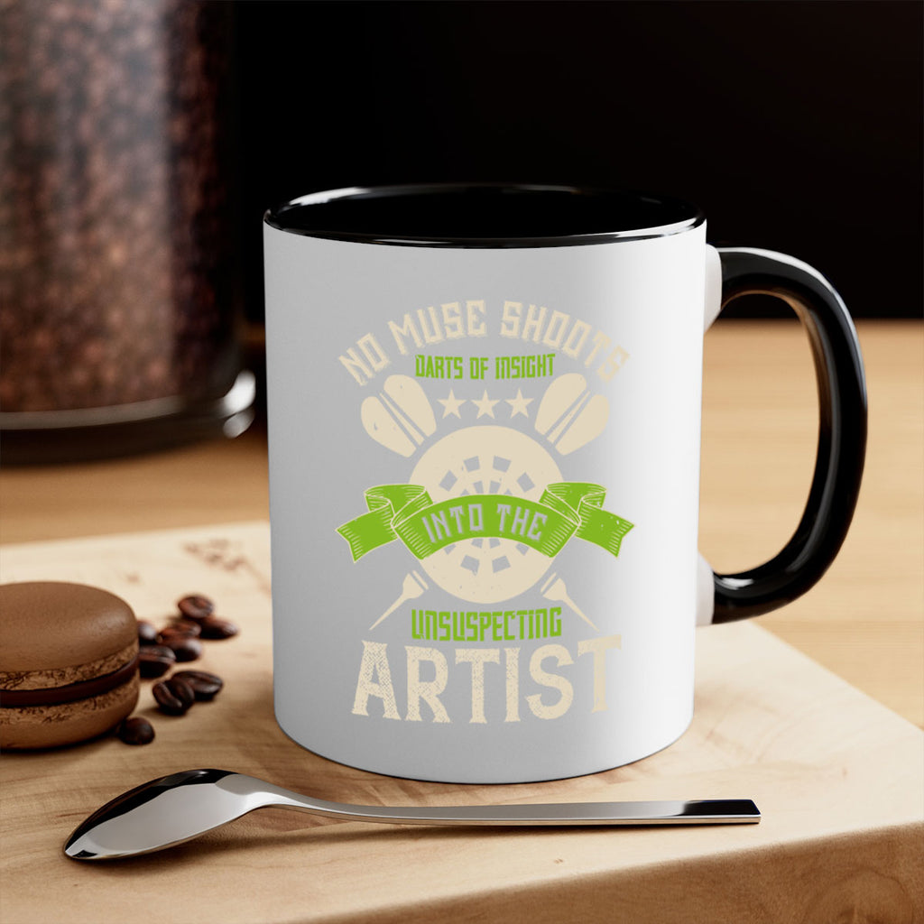 No muse shoots darts of insight into the unsuspecting artis 1924#- darts-Mug / Coffee Cup
