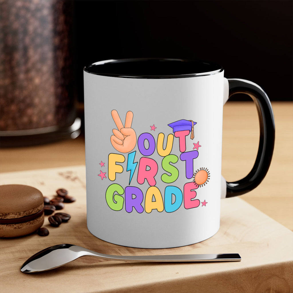 Peace Out 1st Grade Peace 7#- First Grade-Mug / Coffee Cup